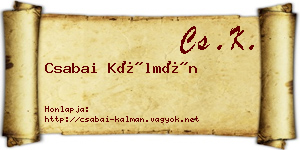 Csabai Kálmán névjegykártya